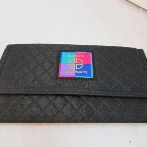 Classics Black Quilted Canvas Organizer Wallet